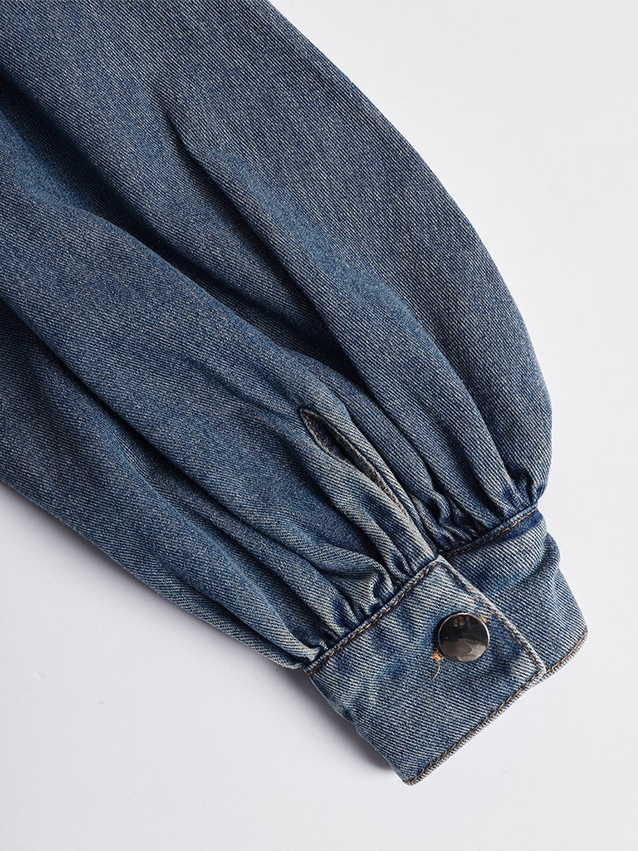 Petra - Elegantes Maxikleid für den Alltag aus Jeansstoff mit Knöpfenn