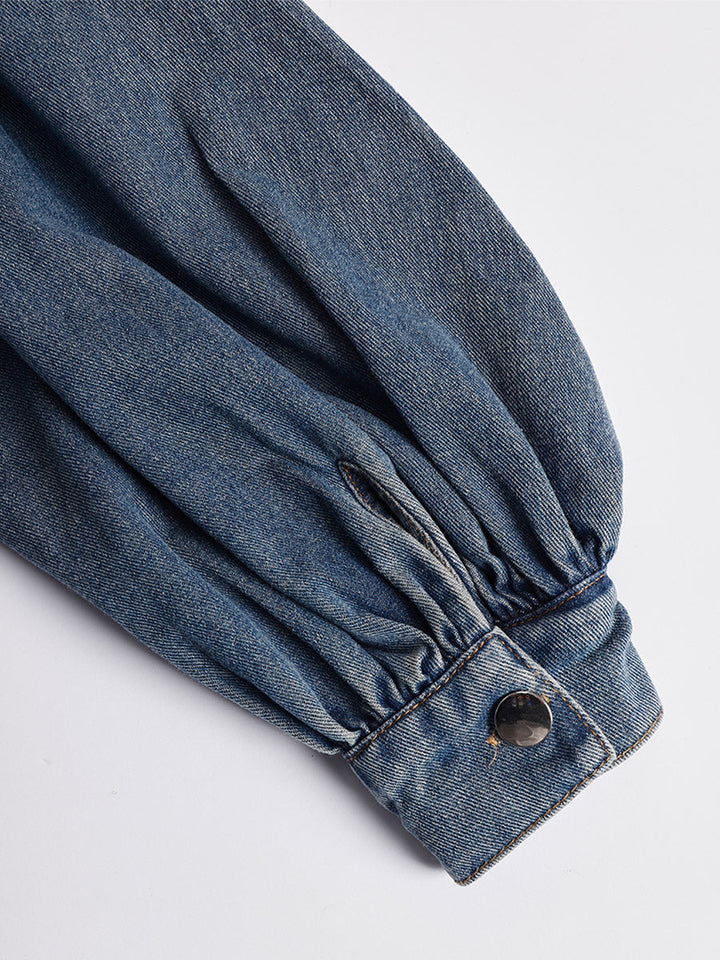 Petra - Elegantes Maxikleid für den Alltag aus Jeansstoff mit Knöpfenn