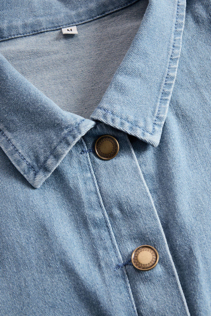 Minna - Overall Western im Retro-Stil aus Jeansstoff mit Reißverschluss und V-Ausschnitt und ärmellosem Schnitt