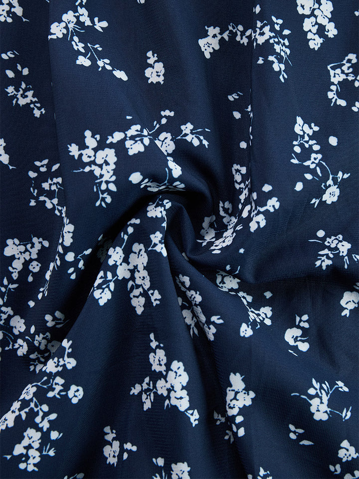 Inga - Maxikleid Western im Retro-Stil aus Chiffon Blumenmuster ärmellos