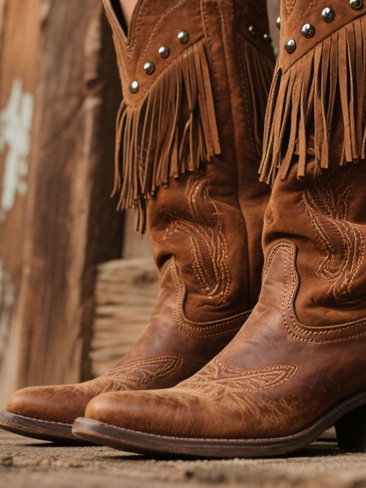 Elke - Cowboy-Stiefel aus Kunstwildleder