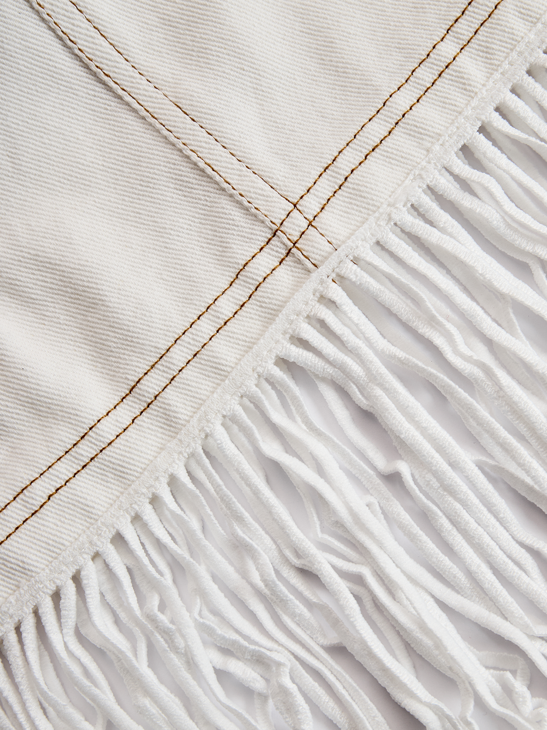 Hannelore - Minikleid Western im Retro-Stil aus Jeansstoff mit Fransen und V-Ausschnitt