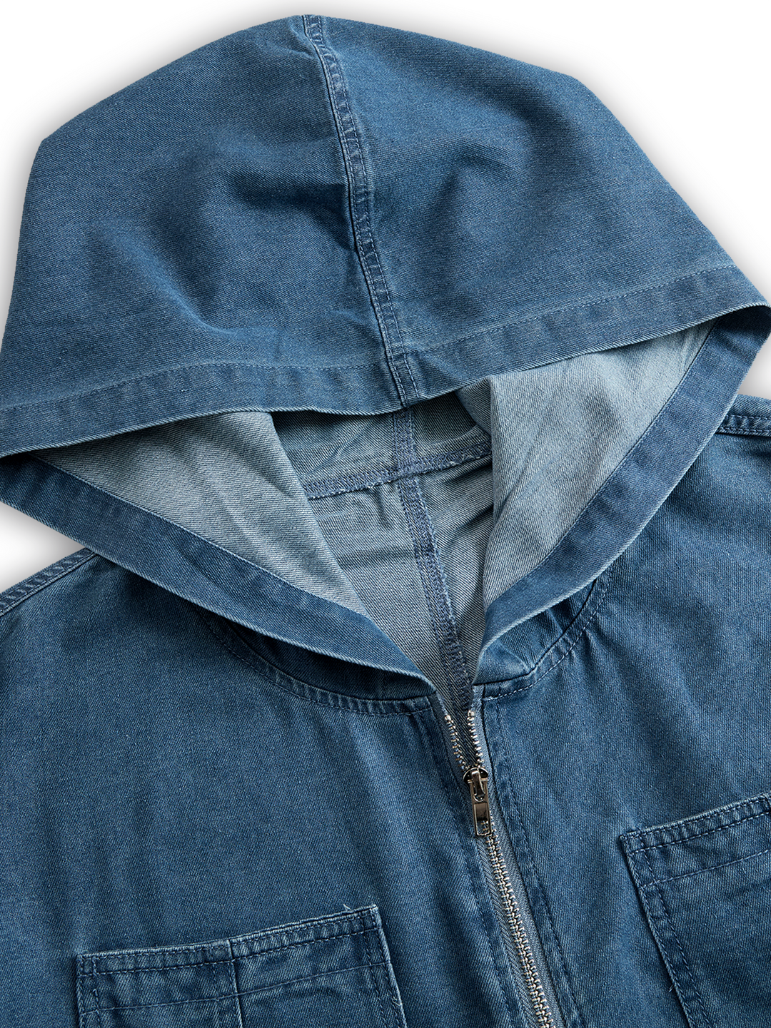 Dorothea - Overall lässig Retro aus Jeansstoff mit Reißverschluss und Kapuze