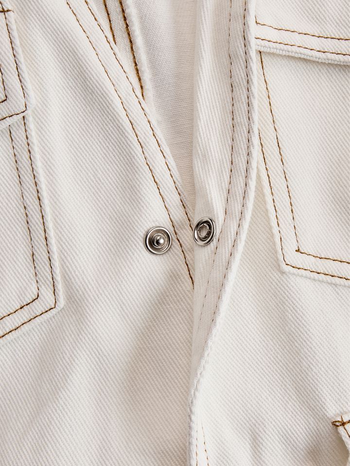 Hannelore - Minikleid Western im Retro-Stil aus Jeansstoff mit Fransen und V-Ausschnitt