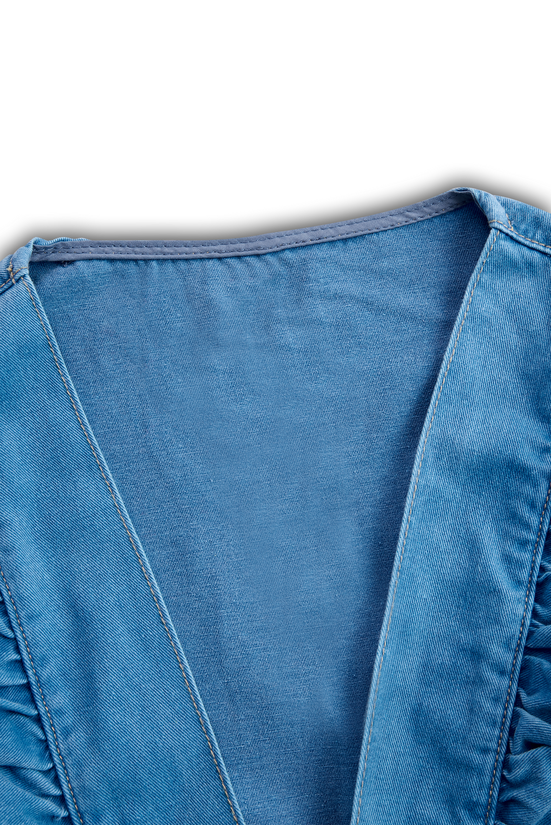 Anouk - Overall Western für besondere Abende aus Jeansstoff mit Volants und V-Ausschnitt und ärmellosem Schnitt