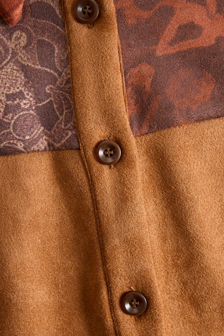 Henrietta - Maxikleid Western im Retro-Stil aus Spitze kariert mit Einsätzen aus Spitze