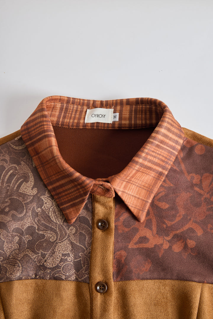 Henrietta - Maxikleid Western im Retro-Stil aus Spitze kariert mit Einsätzen aus Spitze