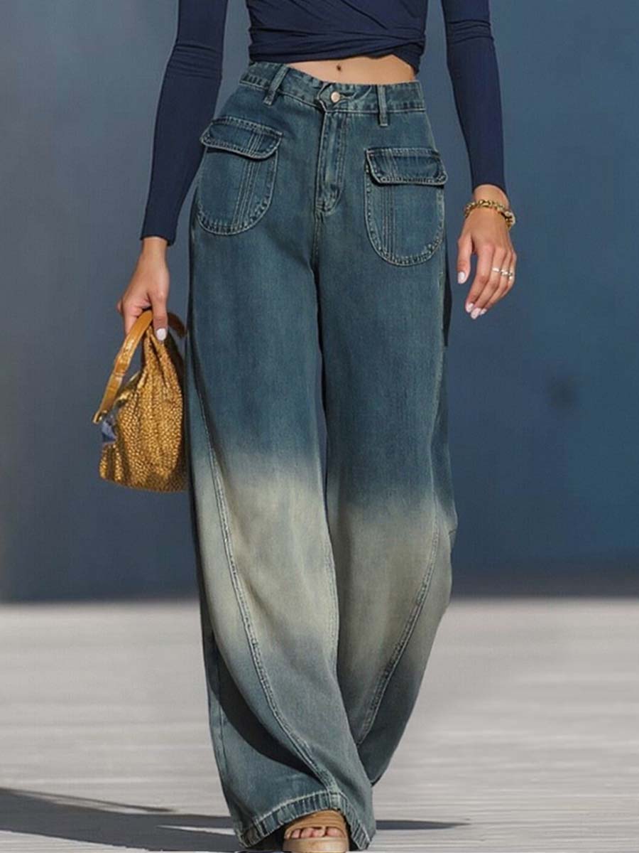 Bärbel - Hose lässig Western aus Jeansstoff Farbverlauf