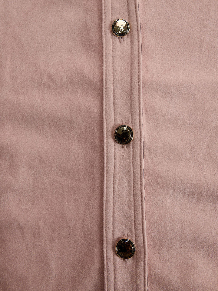 Natalie - Bluse Western im Retro-Stil aus Kunstwildleder Leopardenmuster mit V-Ausschnitt