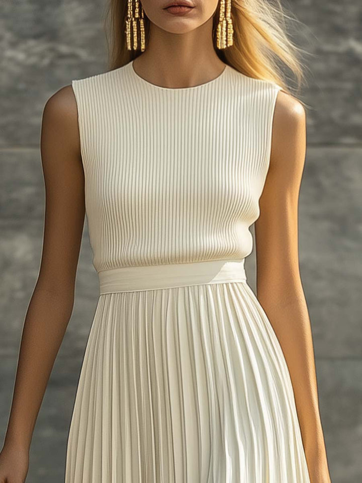 Irmgard - Elegantes Maxikleid lässig aus Chiffon ärmellos