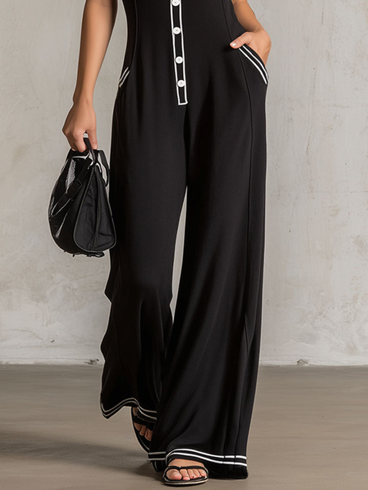 Maja - Overall Western sportlich aus technischem Gewebe im Farbblock-Design mit V-Ausschnitt und Taschen ärmellos