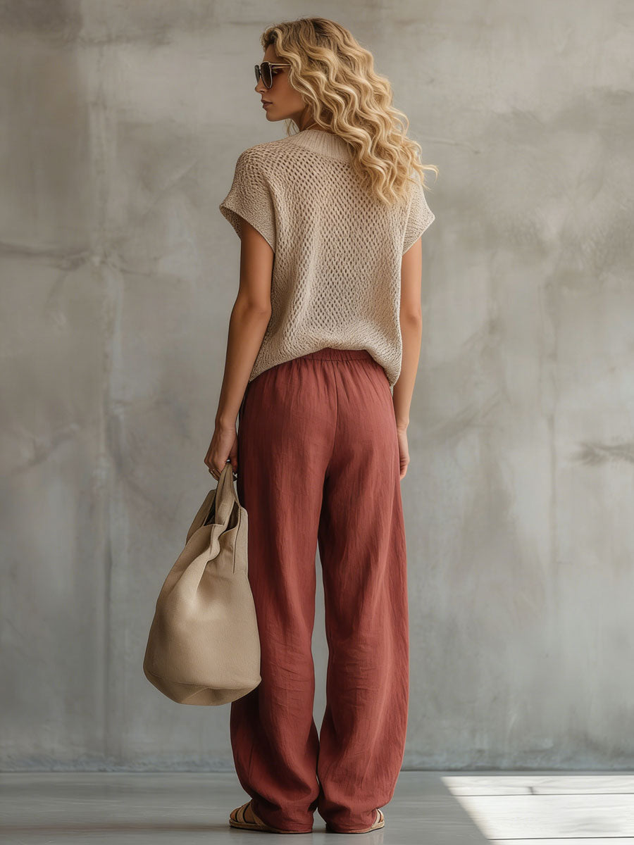 Florentine - Ensemble mit shorts Retro für den Alltag aus Leinen