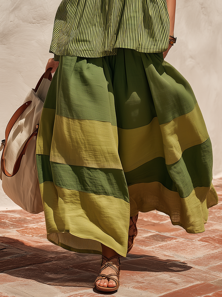 Karla - Sportliches Hosen-Ensemble im Retro-Stil aus technischem Gewebe gestreift ärmellos