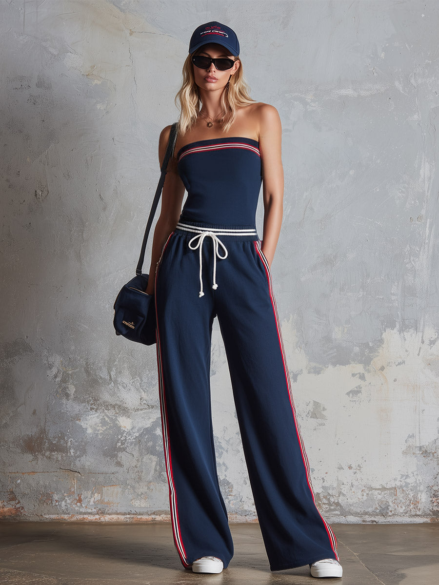 Ute - Overall Western im Retro-Stil aus technischem Gewebe gestreift
