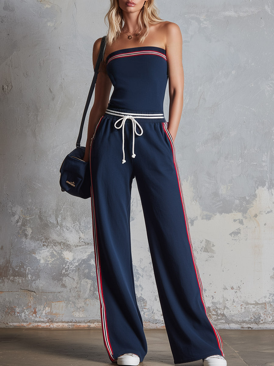Ute - Overall Western im Retro-Stil aus technischem Gewebe gestreift