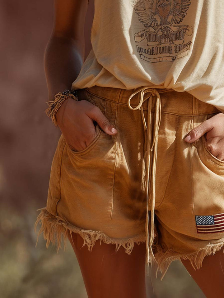 Carla - Shorts Western im Retro-Stil aus Jeansstoff mit Schnitt weich