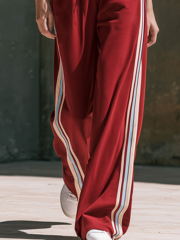 Jasmina - Ensemble mit shorts sportlich im Retro-Stil aus technischem Gewebe im Farbblock-Design mit Kragen