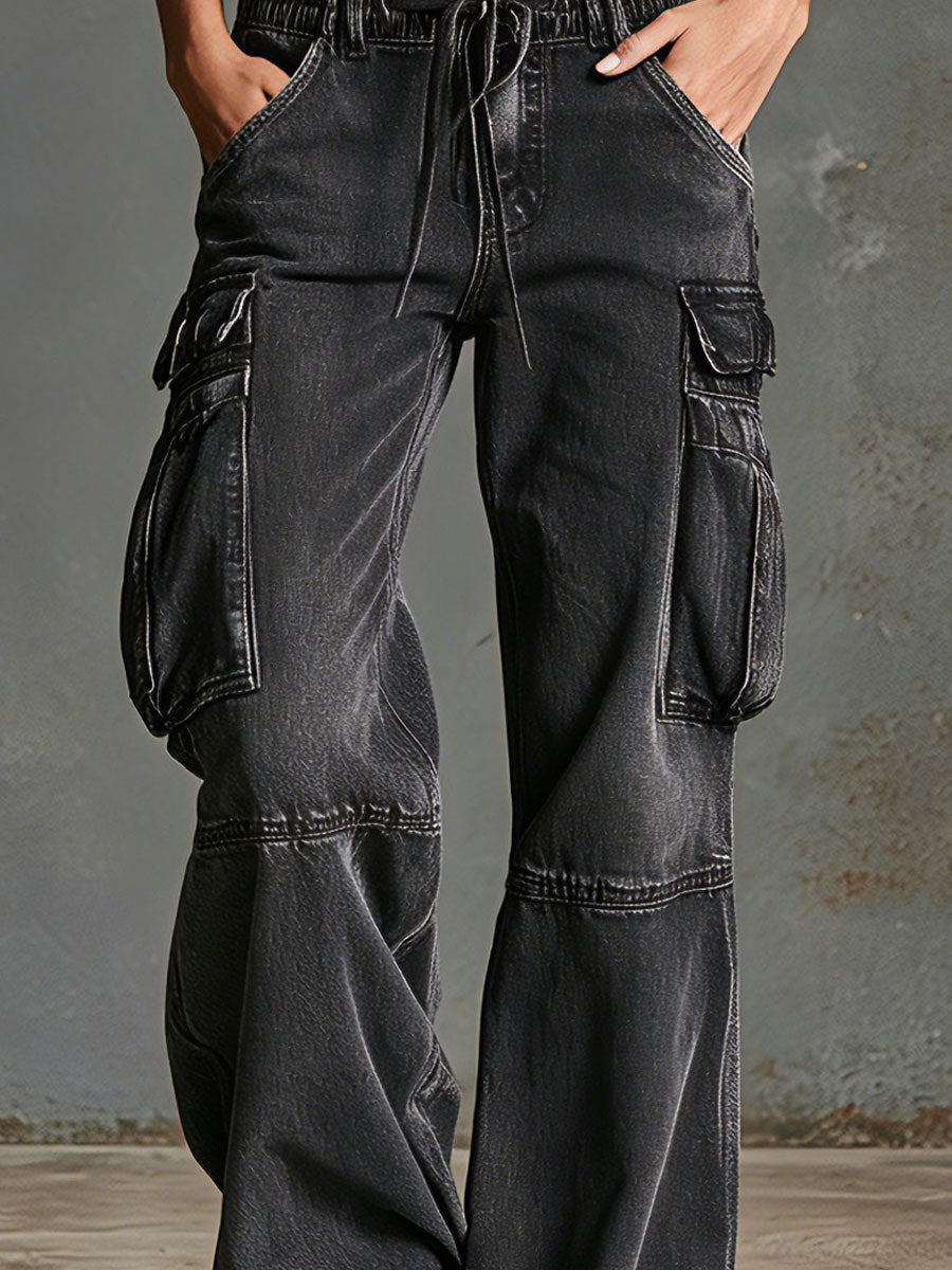 Lore - Hose lässig Retro aus Jeansstoff mit Taschen