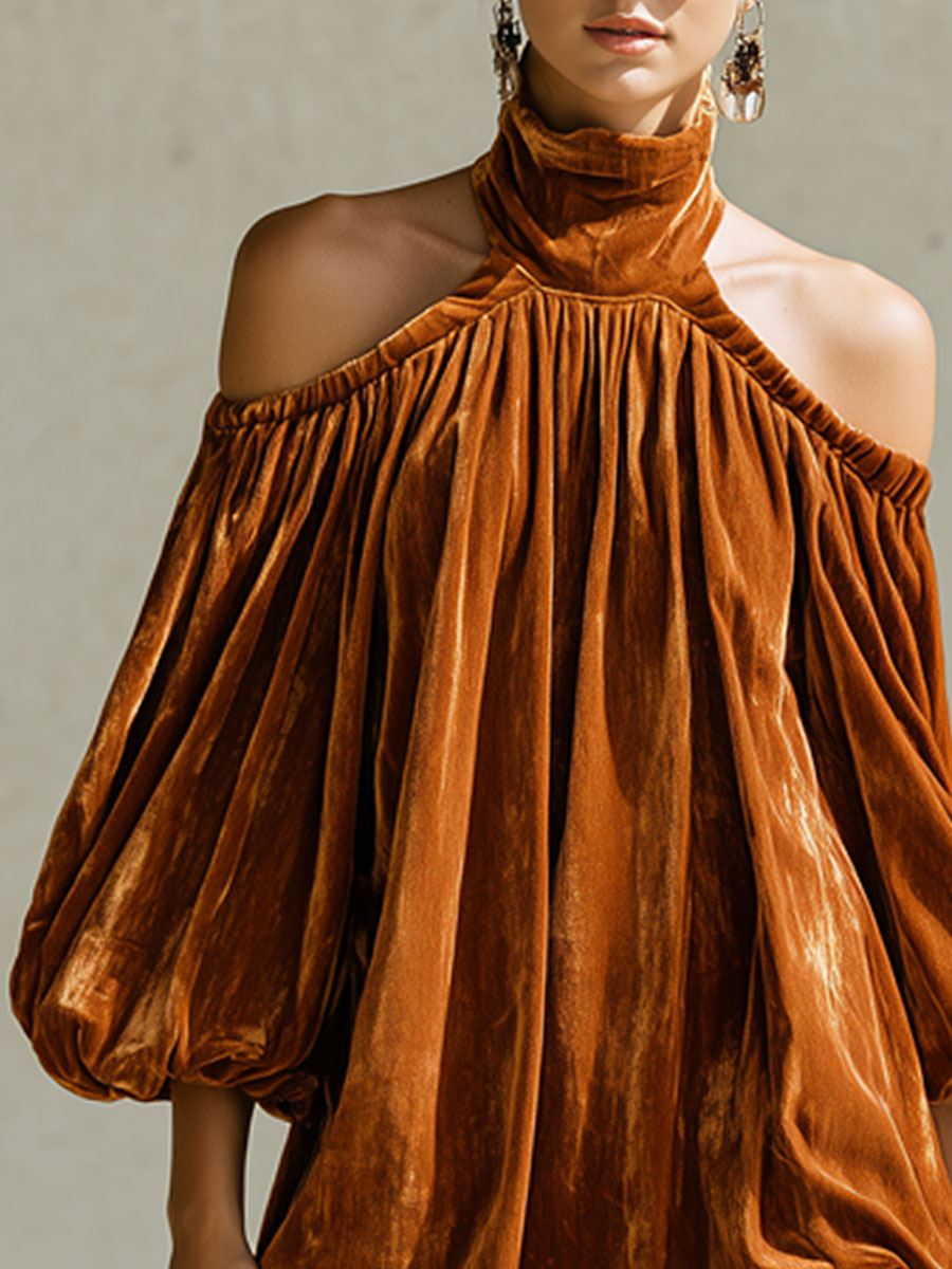 Mira - Minikleid sportlich im Retro-Stil aus Samt Blumenmuster