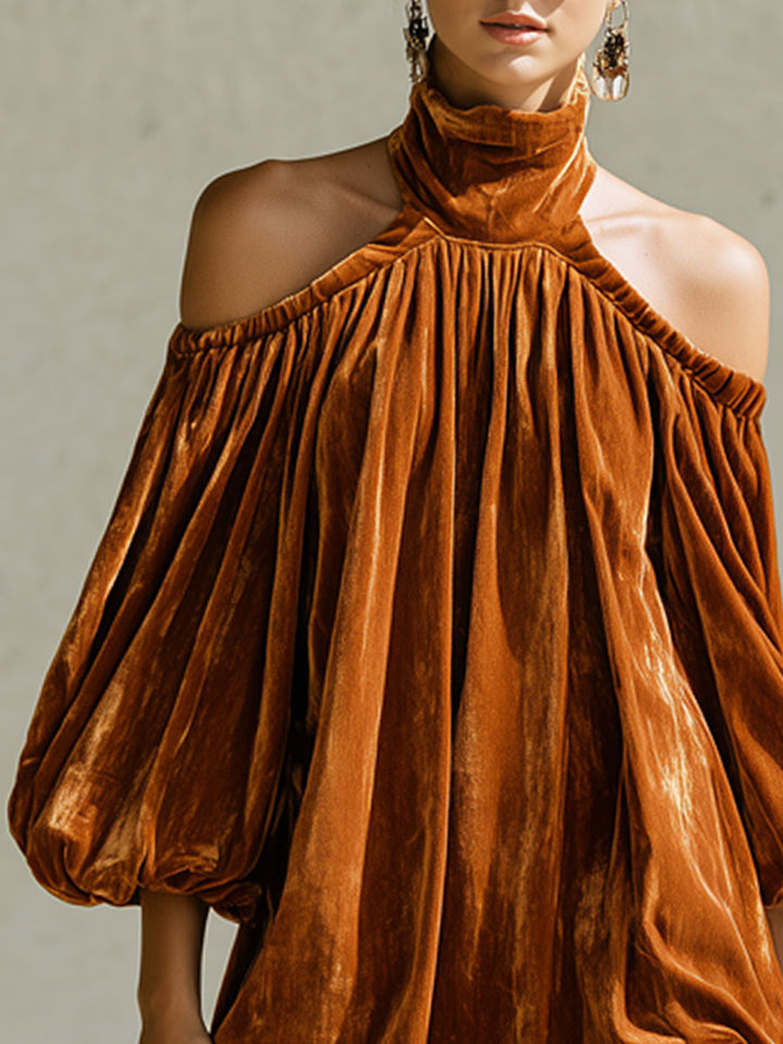 Mira - Minikleid sportlich im Retro-Stil aus Samt Blumenmuster