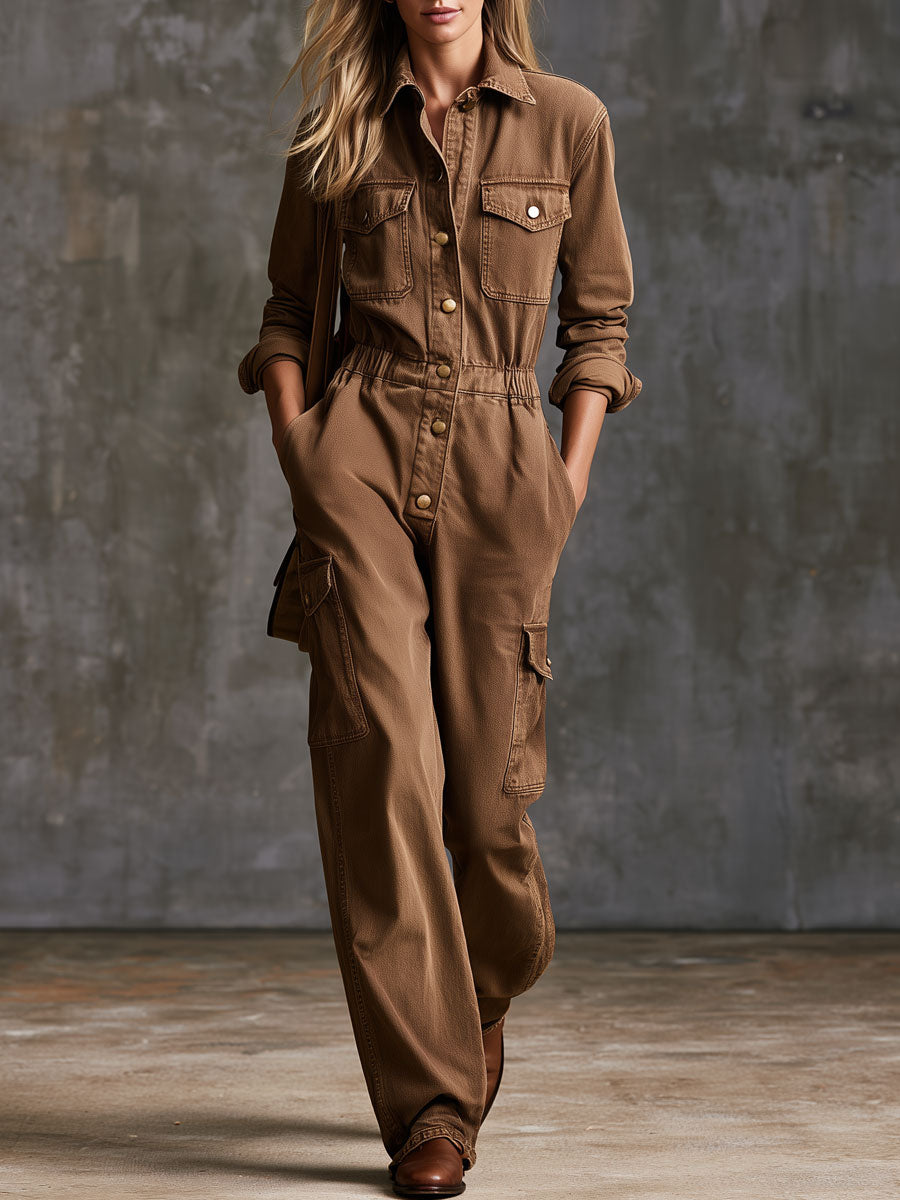 Annika - Overall Western im Retro-Stil aus Jeansstoff mit Kragen