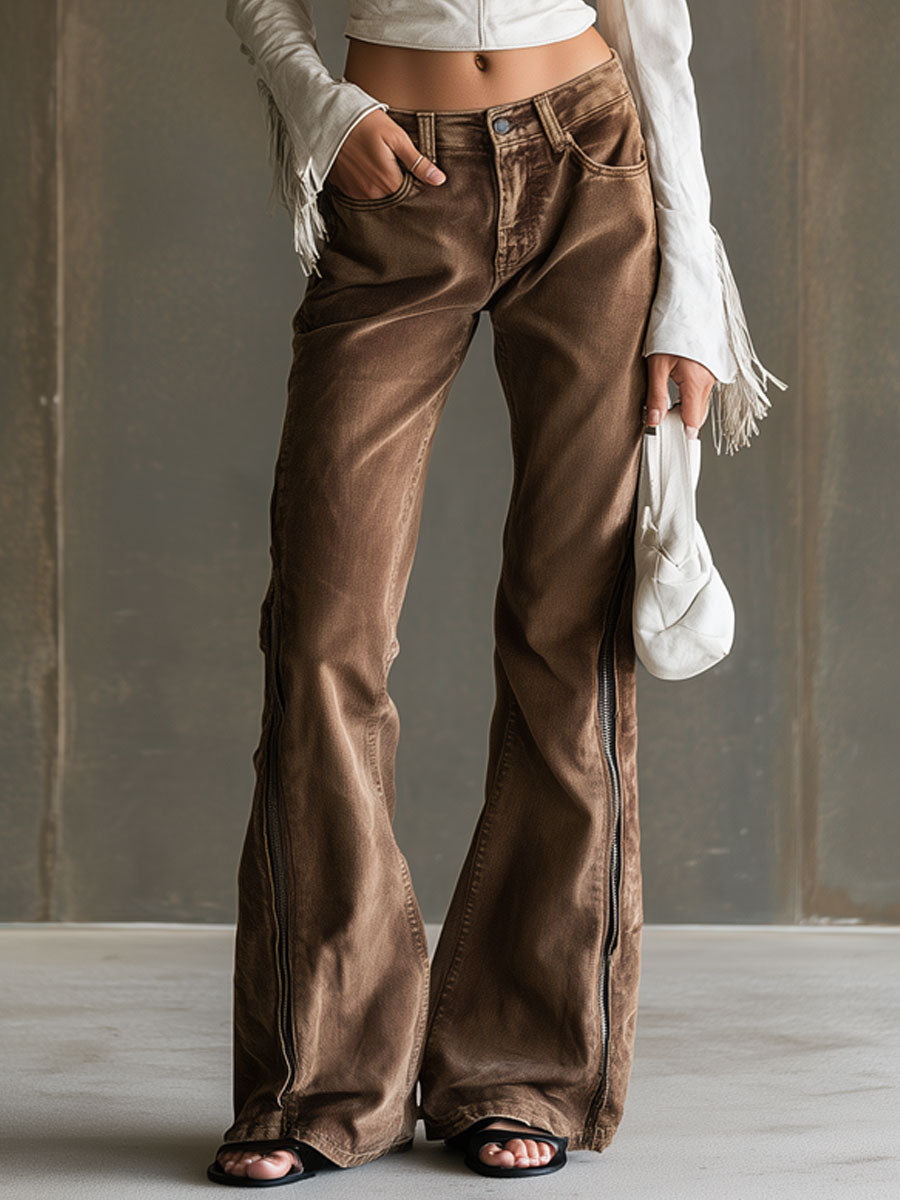 Doris - Hose lässig Retro aus Jeansstoff mit Reißverschluss