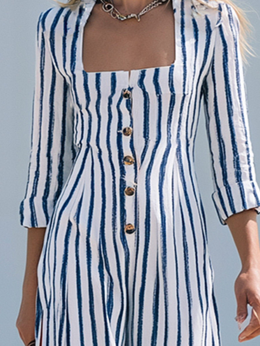 Alma - Overall elegant sportlich aus Leinen gestreift