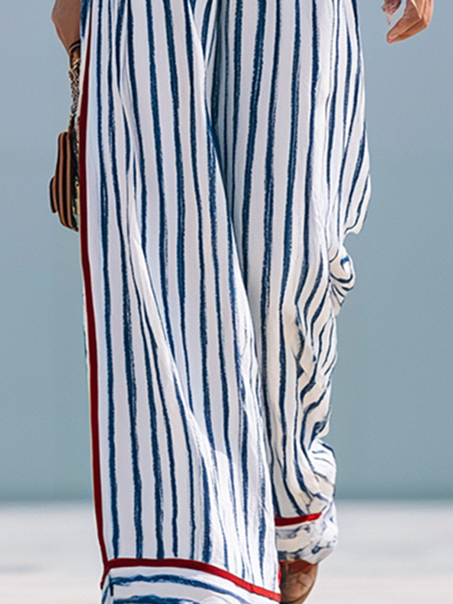 Alma - Overall elegant sportlich aus Leinen gestreift