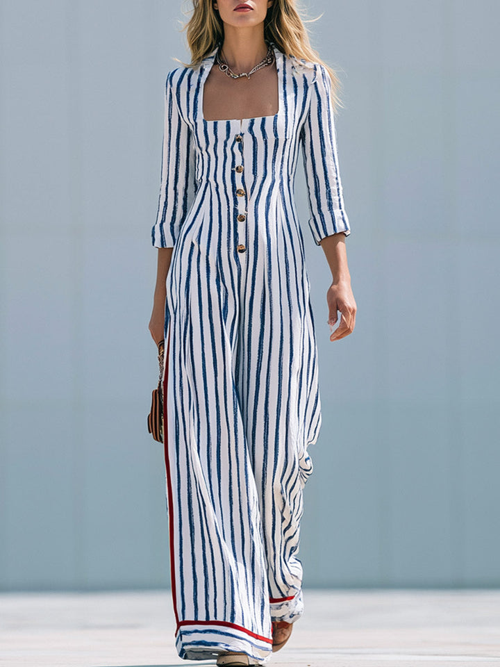 Alma - Overall elegant sportlich aus Leinen gestreift