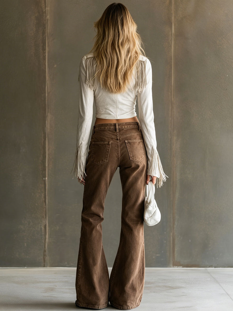 Doris - Hose lässig Retro aus Jeansstoff mit Reißverschluss