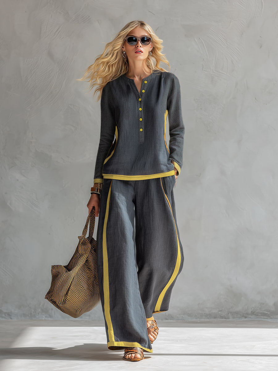 Britta - Lässiges elegantes Hosen-Ensemble aus Leinen