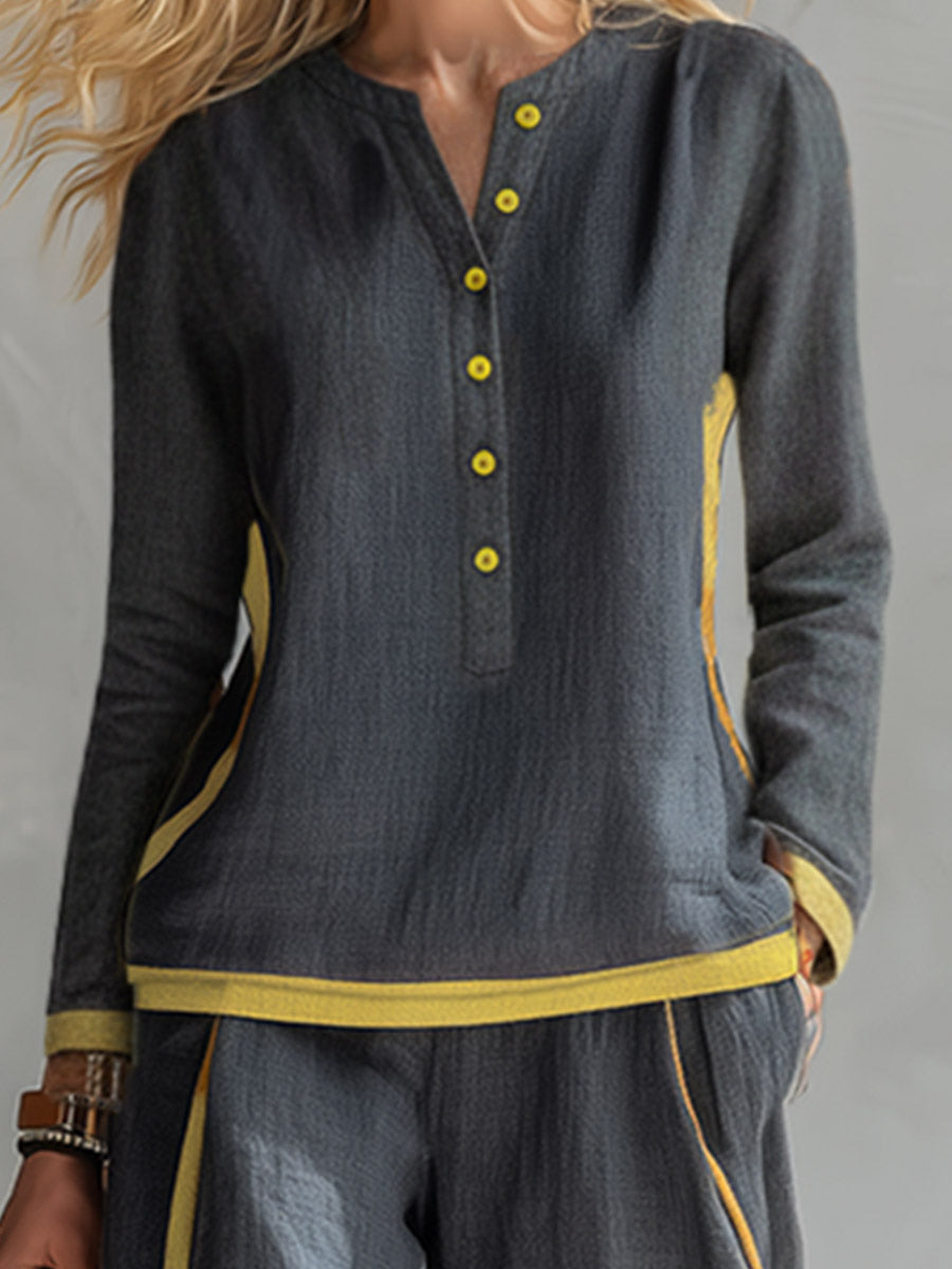 Britta - Lässiges elegantes Hosen-Ensemble aus Leinen