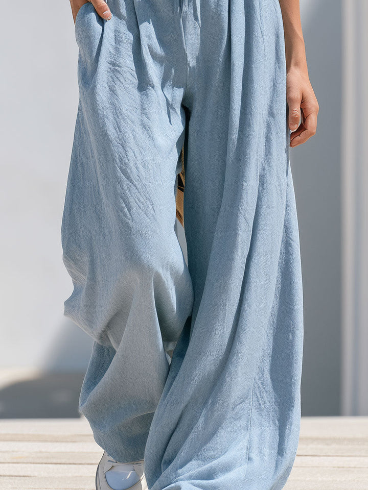 Melli - Ensemble mit shorts lässig Retro aus Leinen gestreift mit Kragen