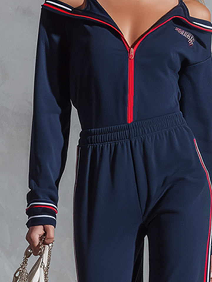 Trude - Overall sportlich im Retro-Stil aus technischem Gewebe gestreift mit Kragen und schmalen Trägern