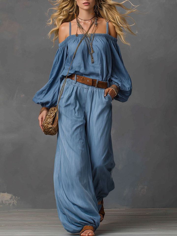 Lilli - Sportliches elegantes Hosen-Ensemble aus Jeansstoff