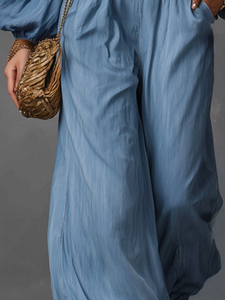 Lilli - Sportliches elegantes Hosen-Ensemble aus Jeansstoff