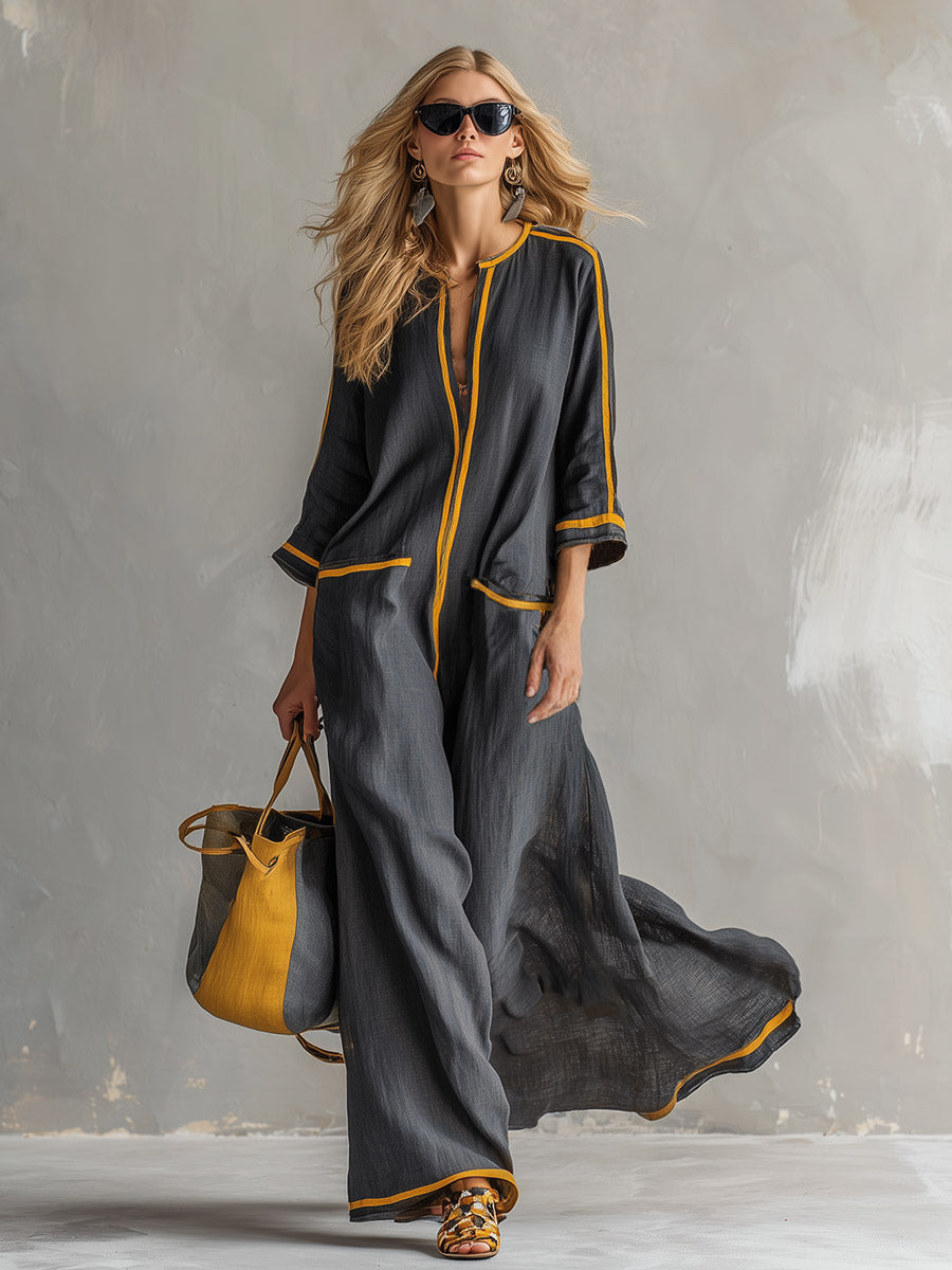Maike - Elegantes Maxikleid sportlich aus Leinen