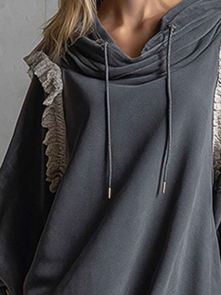 Roswitha - Minikleid lässig sportlich aus Spitze mit Kapuze