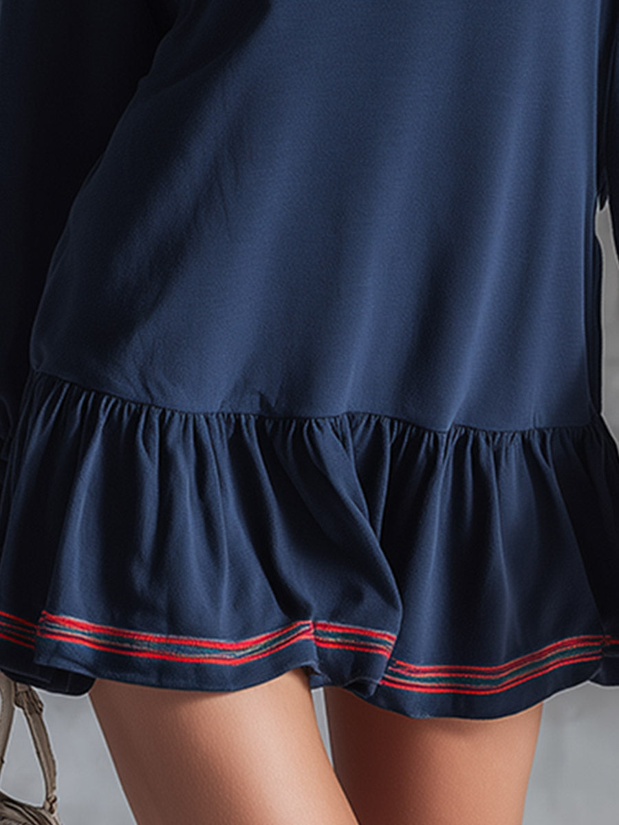 Renata - Sportliches Minikleid für den Urlaub aus technischem Gewebe gestreift mit Reißverschluss und Kragen ärmellos