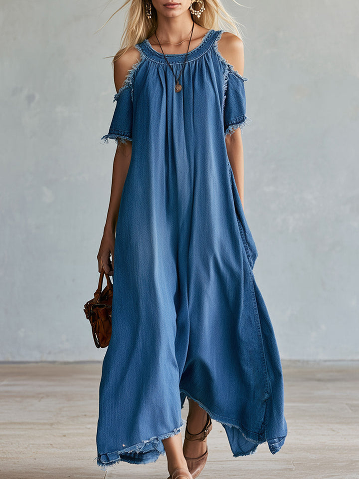 Alva - Maxikleid lässig sportlich aus Jeansstoff