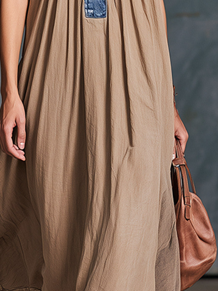 Solveig - Elegantes Maxikleid sportlich aus Jeansstoff