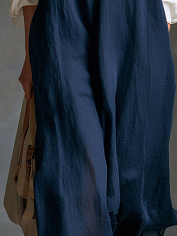 Aurelia - Elegantes Maxikleid sportlich aus Leinen mit Linie feminin