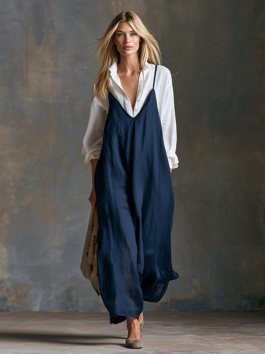 Aurelia - Elegantes Maxikleid sportlich aus Leinen mit Linie feminin