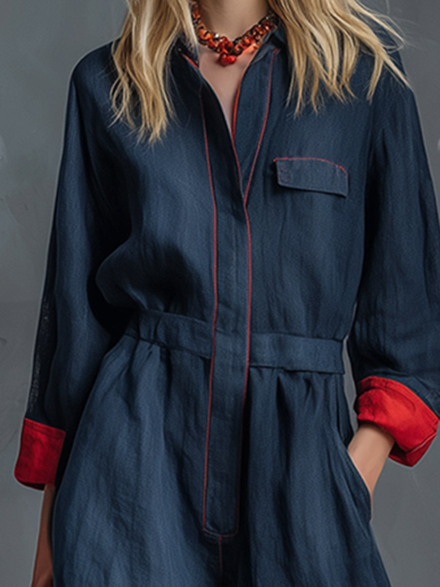 Margit - Overall lässig Retro aus technischem Gewebe