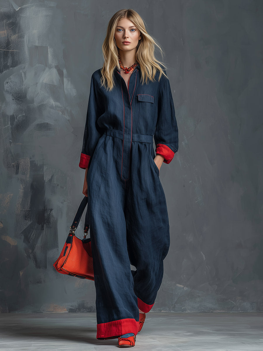 Margit - Overall lässig Retro aus technischem Gewebe