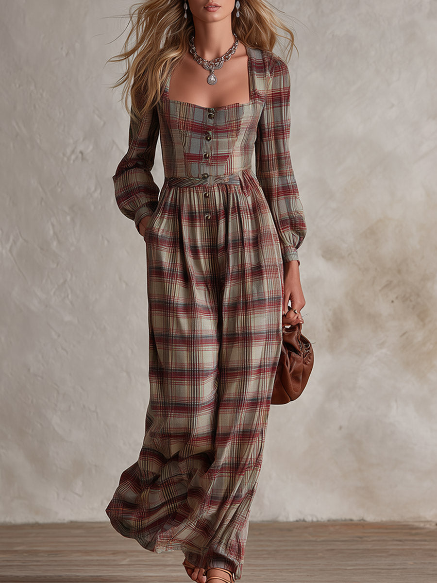 Veronika - Overall elegant im Retro-Stil kariert