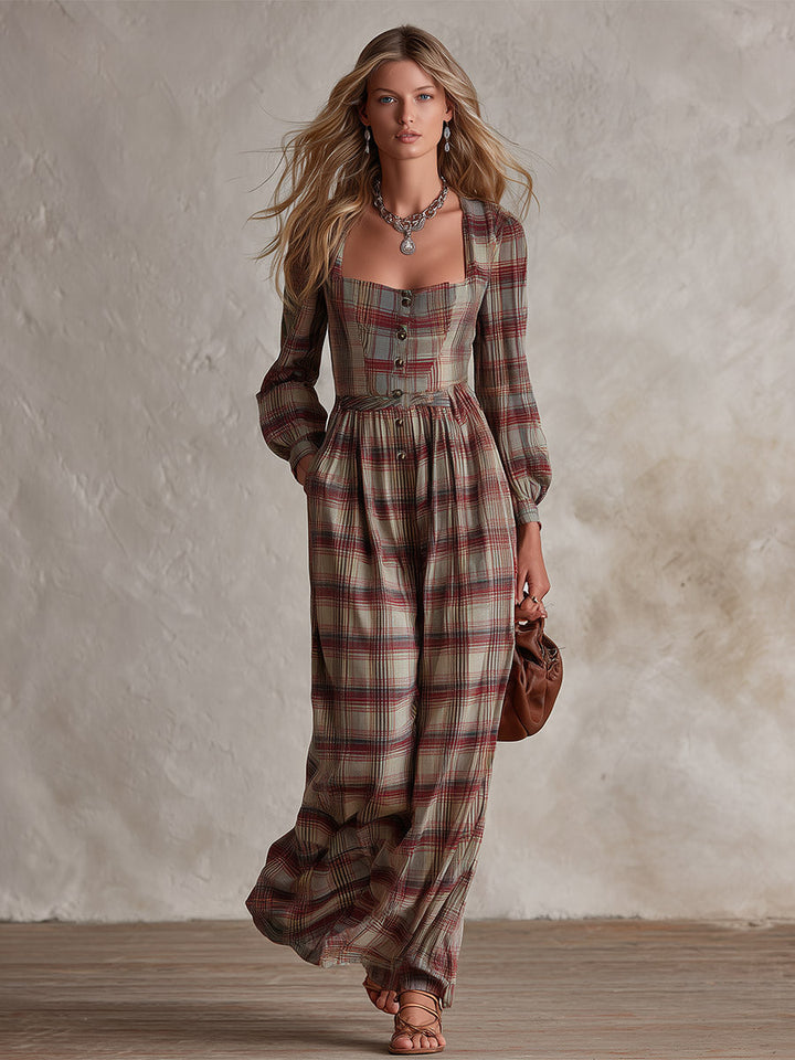 Veronika - Overall elegant im Retro-Stil kariert