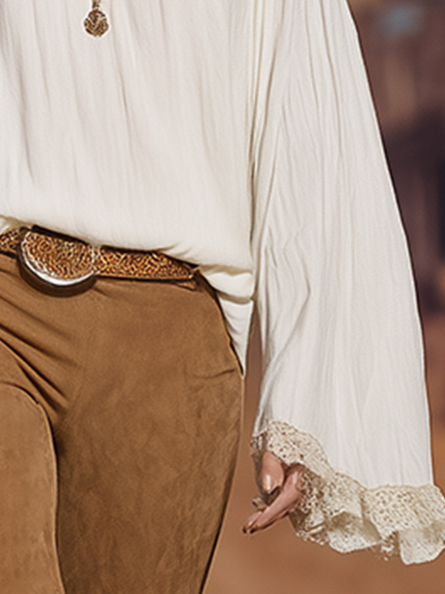 Irmgard - Bluse Western im Retro-Stil aus Chiffon