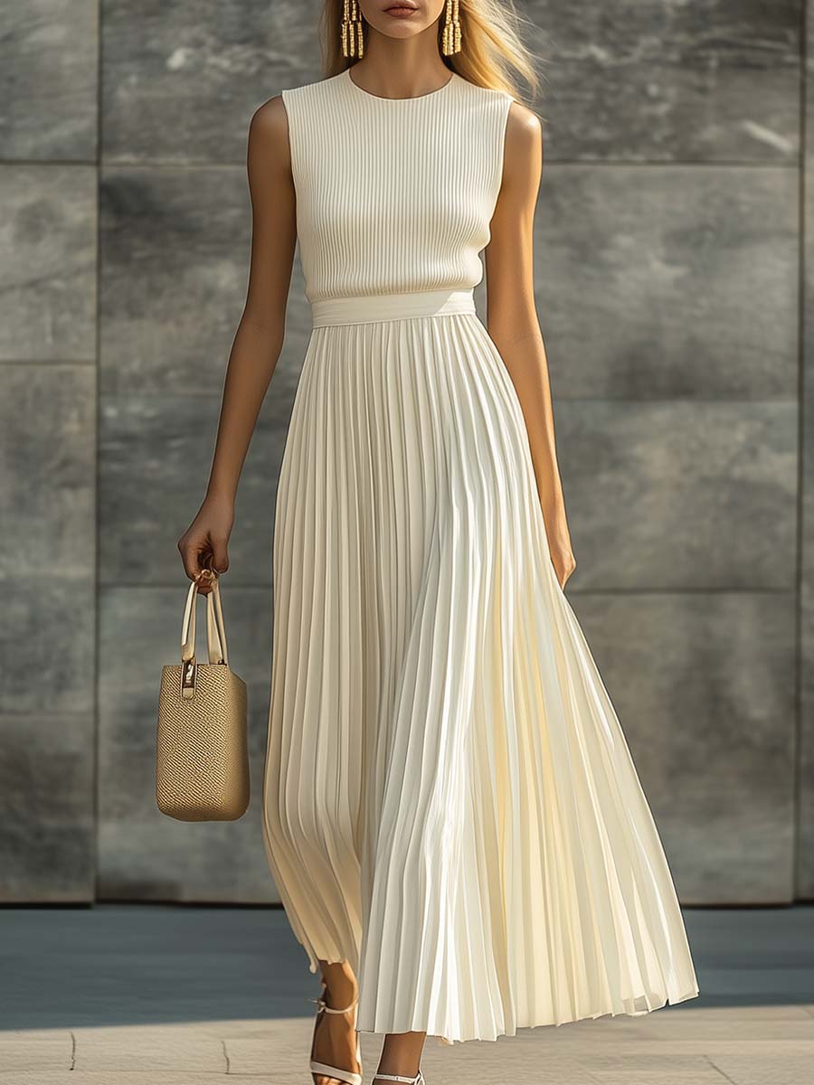 Irmgard - Elegantes Maxikleid lässig aus Chiffon ärmellos