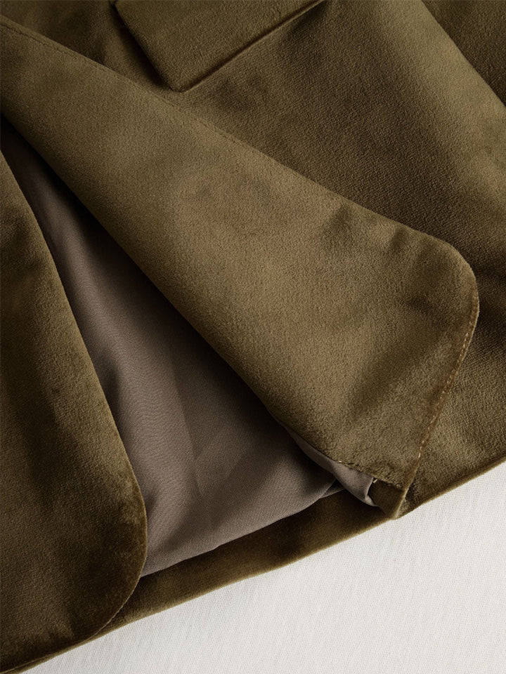 Ursula - Jacke für den Alltag aus Samt mit Volants und Kragen